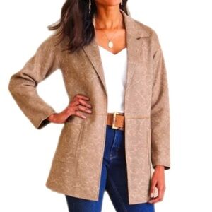 Soft Surroundings Jacket Brown Malika Faux Suede Driftwood Paisley Petite Medium